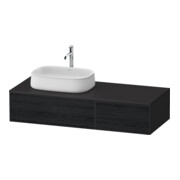 Duravit Meuble sous lavabo Zencha 130x55 cm, L P, E noir/gris m, système d'encastrement