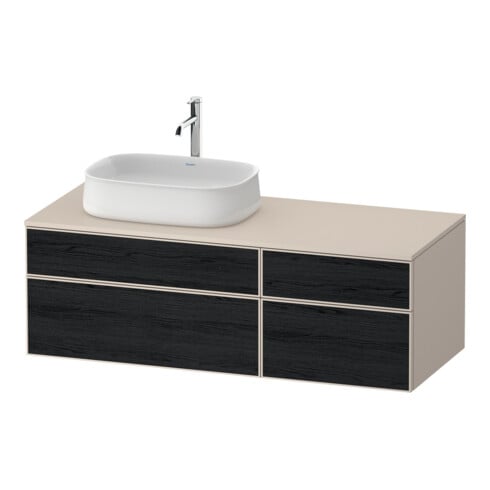 Duravit Meuble sous-lavabo Zencha 130x55 cm, L P, E noir/taupe, syt. encastrement