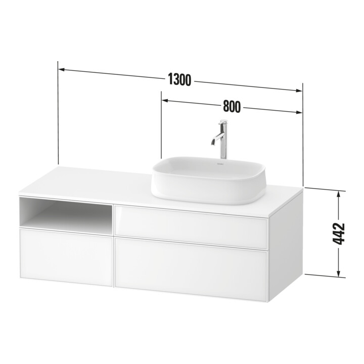 Duravit Meuble sous-lavabo Zencha 130x55cm, B R, E na/we m, k Einr-Sys