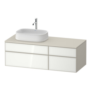 Duravit Meuble sous lavabo Zencha 130x55cm, L P, blanc/taupe m, système d'encastrement