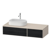 Duravit Meuble sous lavabo Zencha 130x55cm, L P, E noir/taupe m, s Système d'encastrement-1