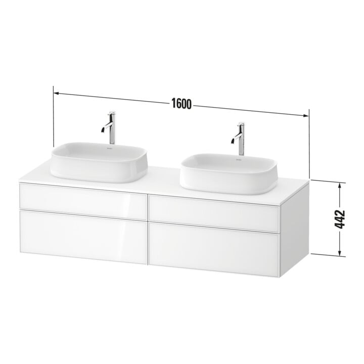 Duravit Meuble sous-lavabo Zencha 160x55 cm, B bs, E nat/grap m, k Einr-Sy