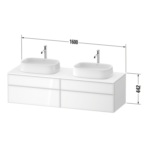 Duravit Meuble sous-lavabo Zencha 160x55 cm, B bs, E noir/gris m, k Système d'encastrement