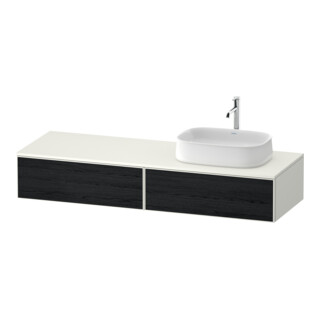 Duravit Meuble sous lavabo Zencha 160x55 cm, B R, E noir/blanc mat, système coulissant simple