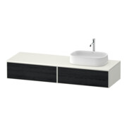 Duravit Meuble sous lavabo Zencha 160x55 cm, B R, E noir/blanc mat, système coulissant simple