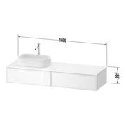 Duravit Meuble sous lavabo Zencha 160x55 cm, L, E noir/blanc mat, système k-4