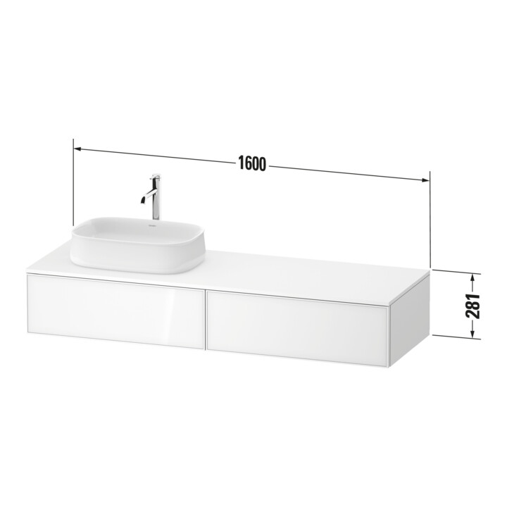 Duravit Meuble sous-lavabo Zencha 160x55 cm, L G, E noir/gris m, s Système d’installation