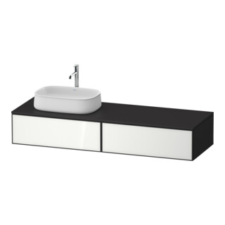 Duravit Meuble sous lavabo Zencha 160x55 cm, L P, blanc/gris, avec système d'installation