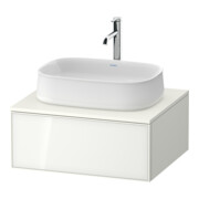 Duravit Meuble sous-lavabo Zencha 65x55 cm, 1 tiroir, blanc brillant, système d'ouverture k