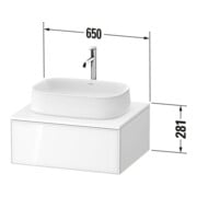 Duravit Meuble sous-lavabo Zencha 65x55 cm, 1 tiroir, blanc mat, k EinrSy-3