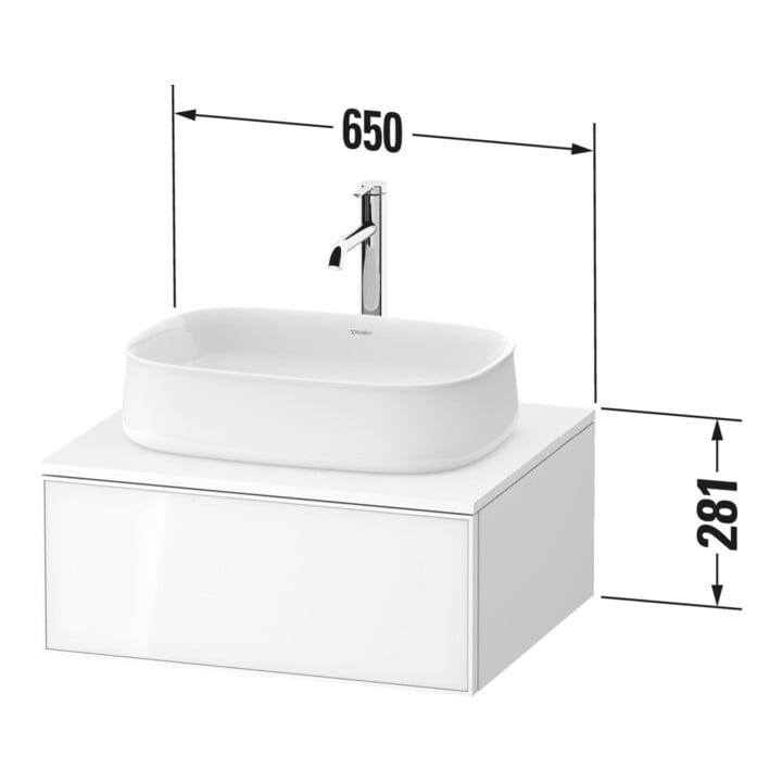 Duravit Meuble sous-lavabo Zencha 65x55 cm, 1 tiroir, blanc mat, k EinrSy