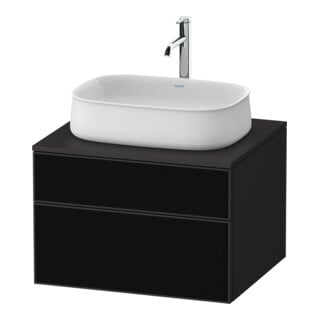 Duravit Meuble sous lavabo Zencha 65x55 cm, 1 tiroir, gris satin/mat, système coulissant