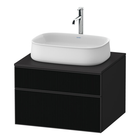 Duravit Meuble sous lavabo Zencha 65x55 cm, 1 tiroir, gris satin/mat, système coulissant