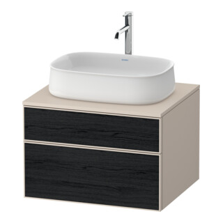 Duravit Meuble sous lavabo Zencha 65x55 cm, 1 tiroir, noir/taupe, système coulissant k