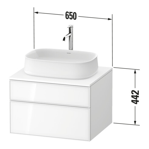 Duravit Meuble sous-lavabo Zencha 65x55 cm, 1 tiroir, système d'ouverture Einr-Sys