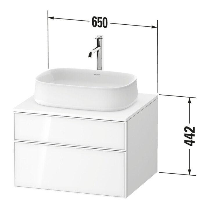 Duravit Meuble sous-lavabo Zencha 65x55 cm, 1 tiroir, système d'ouverture Einr-Sys