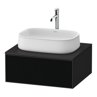 Duravit Meuble sous-lavabo Zencha 65x55 cm, 1 tiroir, verre lin/gris, système coulissant