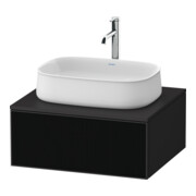 Duravit Meuble sous-lavabo Zencha 65x55 cm, 1 tiroir, verre lin/gris, système coulissant-1