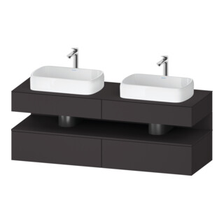 Duravit Meuble sous-vasque 120V Qatego 160x55x60cm, gris, Pl, lavabo double face