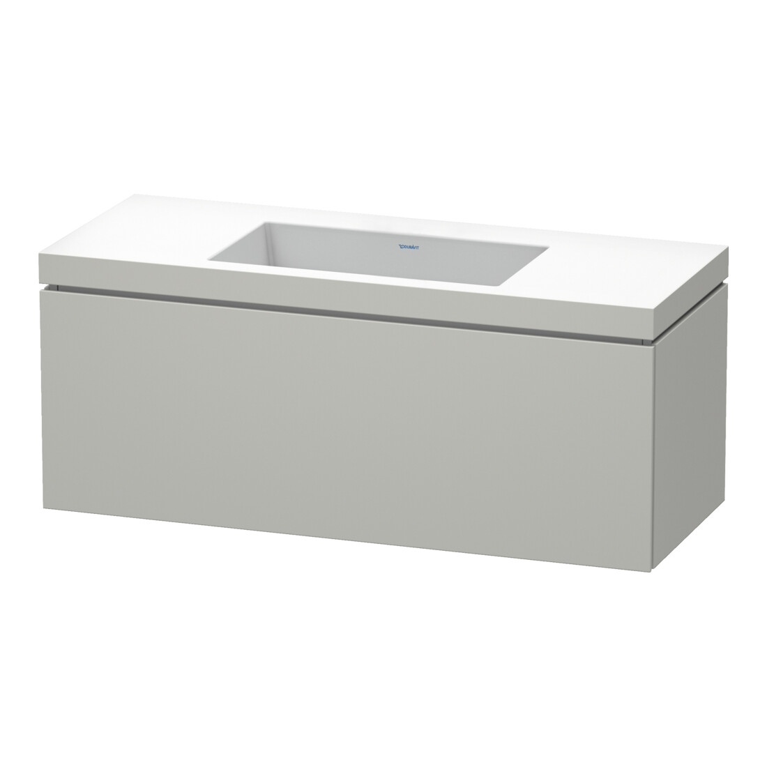 Duravit Meuble sous-vasque c-bonded L-Cube 120x48 cm, sans trou, blanc mat, 1 tiroir, suspendu