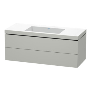 Duravit Meuble sous-vasque c-bonded L-Cube 120x48 cm, sans trou, blanc mat, 2 tiroirs, suspendu