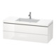Duravit Meuble sous-vasque c-bonded L-Cube 120x48 cm, sans trou, blanc mat, 2 tiroirs, suspendu