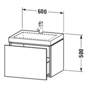 Duravit Meuble sous-vasque c-bonded L-Cube 60 x 48 cm, 1 HL, bas. mat, 1 tiroir, suspendu-5