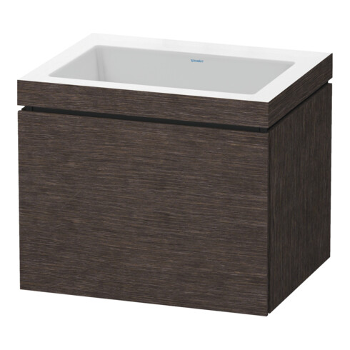 Duravit Meuble sous-vasque c-bonded L-Cube 60x48 cm, sans trou robinet, 1 tiroir, suspendu
