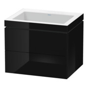 Duravit Meuble sous-vasque c-bonded L-Cube 60x48cm, sans trou, blanc brillant, 2 tiroirs, suspendu-1