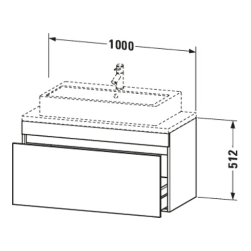 Duravit Meuble sous-vasque Com DuraStyle 100x47,8 cm, lisse, pour console, 1 tiroir