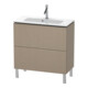 Duravit Meuble sous-vasque Compact L-Cube 82x39,1 cm, lin, 2 tiroirs, sur pied-1