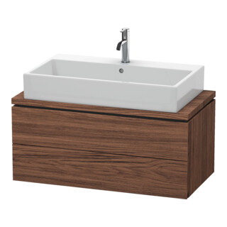 Duravit Meuble sous-vasque Compact L-Cube 92x47,7 cm, noyer foncé, pour console, 2 tiroirs