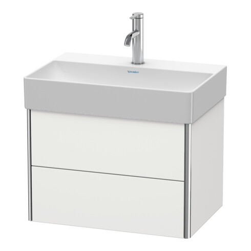 Duravit Meuble sous-vasque Compact XSquare 58,4x39 cm, noir mat, 2 tiroirs, suspendu