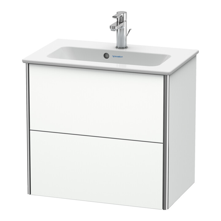 Duravit Meuble sous-vasque Compact XSquare 61x38,8 cm, blanc mat, 2 tiroirs, suspendu