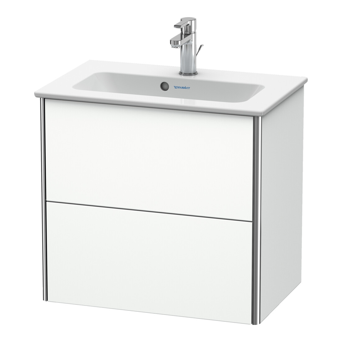Duravit Meuble sous-vasque Compact XSquare 61x38,8 cm, blanc mat, 2 tiroirs, suspendu