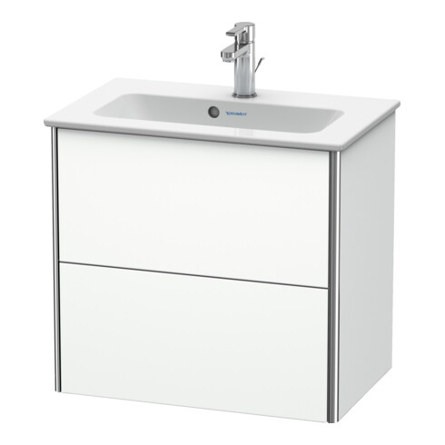 Duravit Meuble sous-vasque Compact XSquare 61x38,8 cm, blanc mat, 2 tiroirs, suspendu