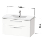 Duravit Meuble sous-vasque D-Code 98,4x55,5x46cm, 2 tiroirs, S, E marbre, G chromé-3