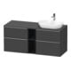 Duravit Meuble sous-vasque D-Neo 140x55 cm, 2 tiroirs, 2 portes, gris mat-1