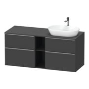 Duravit Meuble sous-vasque D-Neo 140x55 cm, 2 tiroirs, 2 portes, gris mat