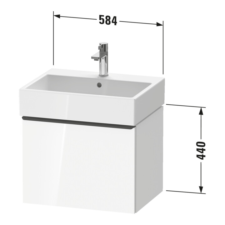 Duravit Meuble sous-vasque D-Neo 58,4x44,2 cm, ES gris/bronze, 1 tiroir, suspendu