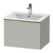 Duravit Meuble sous-vasque D-Neo 61x46,2 cm, gris mat, 1 tiroir, suspendu