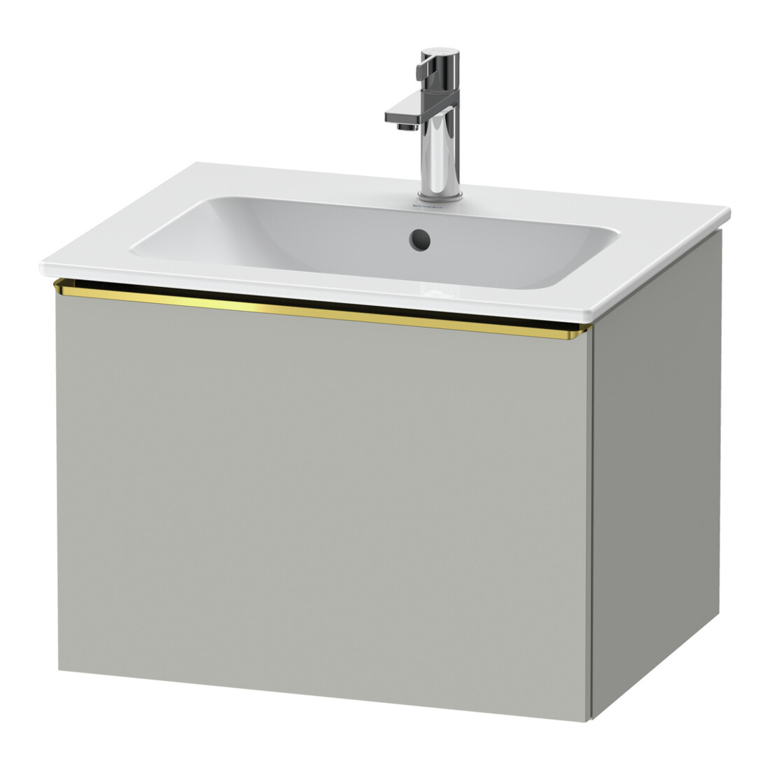Duravit Meuble sous-vasque D-Neo 61x46,2 cm, gris mat, 1 tiroir, suspendu