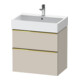 Duravit Meuble sous-vasque D-Neo 68,4x44,2 cm, gris poli/Taupe m, 1 tiroir, 1 porte-1