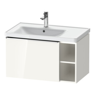 Duravit Meuble sous-vasque D-Neo 78,4x45,2 cm, 1 porte, gauche, chrome/blanc brillant