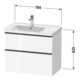 Duravit Meuble sous-vasque D-Neo 78,4x45,2 cm, 1 porte, L, blanc/gris mat