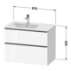 Duravit Meuble sous-vasque D-Neo 81x46,2 cm, 1 porte, gauche, gris poli/Basalte mat