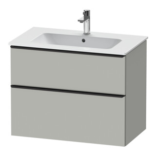 Duravit Meuble sous-vasque D-Neo 81x46,2 cm, noir/gris mat, 1 tiroir, 1 coulissant
