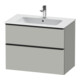 Duravit Meuble sous-vasque D-Neo 81x46,2 cm, noir/gris mat, 1 tiroir, 1 coulissant-1