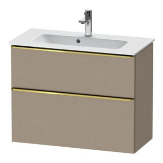 Duravit Meuble sous-vasque D-Neo Compact 81x37,2 cm, gris poli/lin, 1 porte, 1 tiroir, suspendu