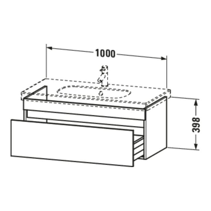 Duravit Meuble sous-vasque DuraStyle 100x45,3 cm, blanc mat, 1 tiroir, suspendu